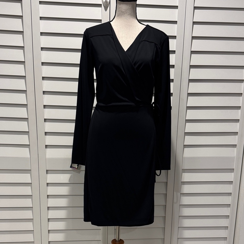 Ann Taylor NWOT Navy Wrap Midi Dress